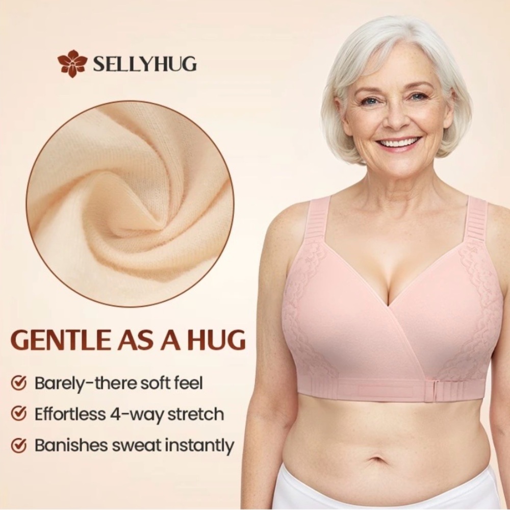 2 Beige Wireless Comfort Bra by Shelly Hug - Picture 7 of 10